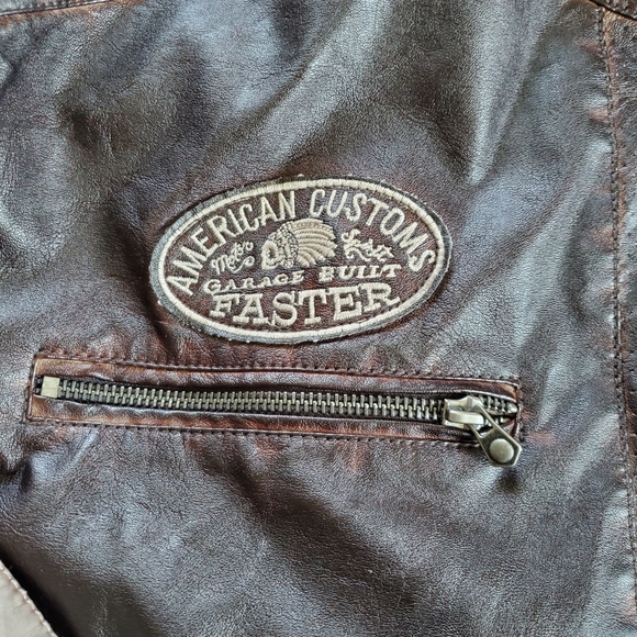 Affliction American Customs Motor Sports Leather Jacket, Sz 2XL - Picture 4 of 8